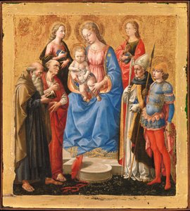 Madonna And Child With Six Saints — Francesco Di Stefano Pesellino