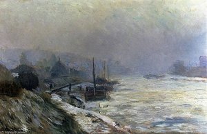 The Seine In Winter — Albert-charles Lebourg