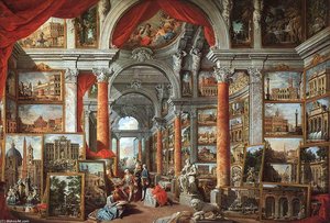 Picture Gallery With Views Of Modern Rome — Giovanni Paolo Panini