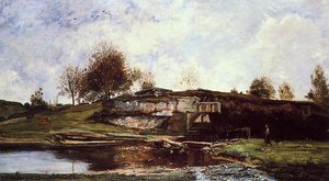 Sluice In The Optevoz Valley — Charles-françois Daubigny