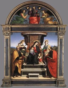 Madonna And Child Enthroned With Saints — Raphael