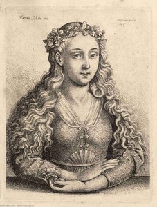 Woman With A Wreath Of Oak Leaves, After Schongauer. State 1 — Martin Schongauer
