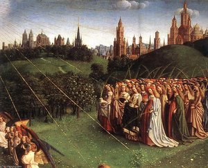 Die Gnadenbildnis Des Lamms Rechts Oben — Jan Van Eyck