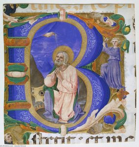 Initial B With David In Prayer — Zanobi Strozzi