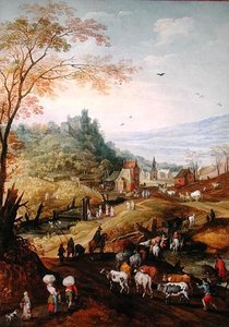 Rocky Landscape With Herders — Joos De Momper The Younger