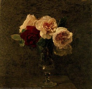 Still Life Mit Pinken Und Roten Rosen — Henri Fantin-latour