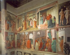 Freskoe In Der Cappella Brancacci (rechte Ansicht) — Masaccio