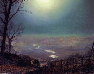 Moonlight, Wharfedale — John Atkinson Grimshaw
