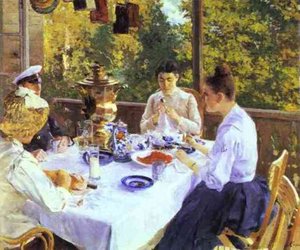 At A Tea Table — Konstantin Alexeievitch Korovin