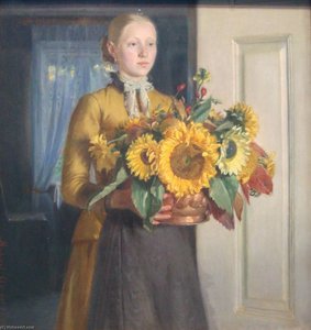 Girl With Sunflowers — Michael Peter Ancher