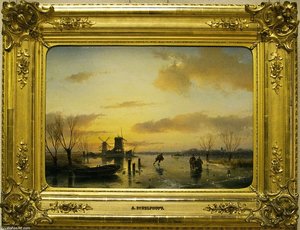 Winter Landscape - — Andreas Schelfhout