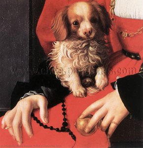 Portrait Of A Lady In Red (detail) — Агноло Бронзино