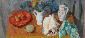 Kompozicija Sa Zelenom Tkaninom — Sir William George Gillies