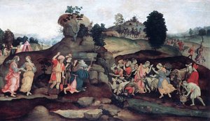 Moses Brings Forth Water Out Of The Rock — Filippino Lippi
