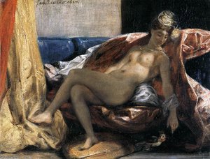 Donna Con Un Pappagallo — Eugène Delacroix