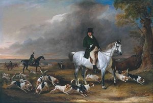 John Burgess Of Clipstone, Nottinghamshire, On A Favourite Horse, With His Harriers — John Ferneley, Snr