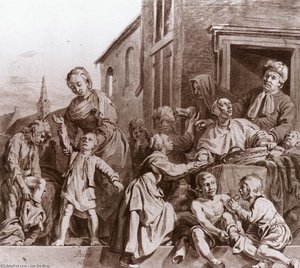 Tending Children In The Orphanage In Haarlem — Jan De Bray