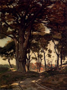 Wooded Landscape With A Cart Path — Henri-joseph Harpignies
