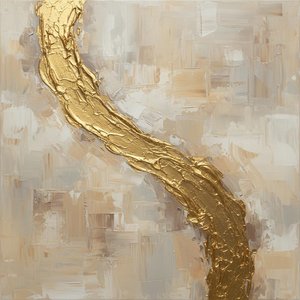 Gilded Fragmented Motion: A Monumental Study in Gold and Sculptural Impasto Texture