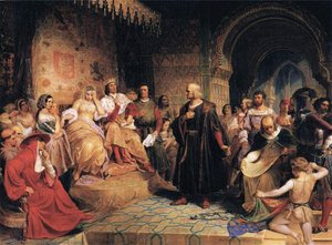 Columbus Before The Queen — Emanuel Gottlieb Leutze