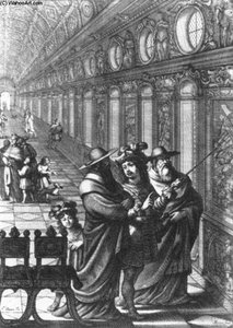 Roger Showing A Gallery Of Paintings To Several Cardinals — Abraham Bosse