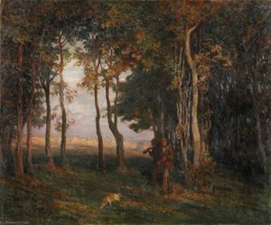Two 'guns' In A Wood With Dog — Brian Hatton