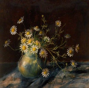Still Life Of Long Stemmed Daisies In A Vase — Rosalie Chichester