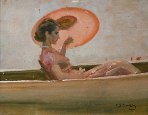 Estudio Para 'la Canoa Blanca' (recto) — Sir Alfred James Munnings