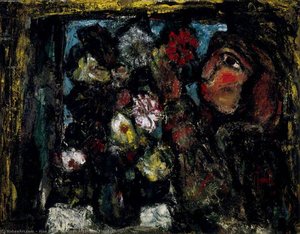 Woman Arranging Flowers — Alan Davie