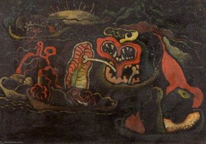 Study In Red, Black And Green — Ethel Walker