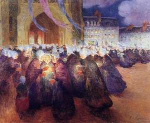 Nighttime Procession At Saint-pol-de-leon — Ferdinand Du Puigaudeau