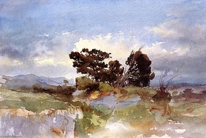 Environs De Marseille, Arbres Dans Un Paysage — Felix Francois Georges Philbert Ziem