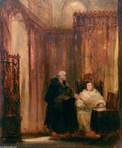 Ecclesiastics In A Vestry (interior Of Church In Normandy, France) — John Sell Cotman