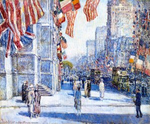 Early Morning On The Avenue In May — Frederick Childe Hassam