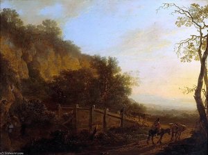 A Landscape With A Figure Riding A Donkey In The Foreground — Jan Both