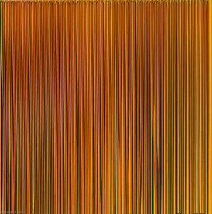 Poured Lines Light Orange, Blue, Yellow, Dark Green And Orange — იან დავენპორტი