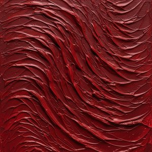 Karmijnrode Ritmiek In Diep Impasto: Een Monumentale Studie Van Sinuze Scharlakenrode Schaduwen