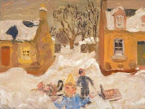 Snow From The Studio Window (the Gordon Children) — Sir William George Gillies