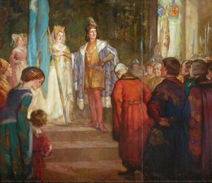 The Presentation By King James Iii And Queen Margaret Of The Banner Known As The Blue Blanket To The Craftsmen In The Year 1482 — Robert Hope