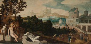 Landscape With Bathsheba, Jan Van Scorel, C. 1540 - C. 1545 — Jan Van Scorel