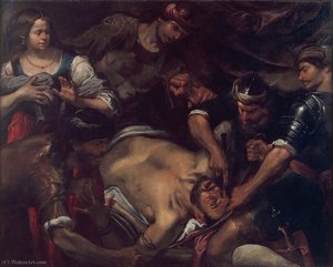 The Philistines Gouging Out Samson's Eyes — Gioacchino Assereto