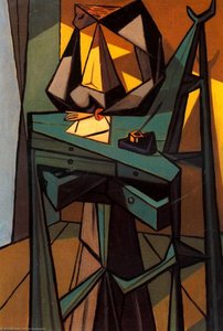 Woman With Writing Desk — Oscar Dominguez