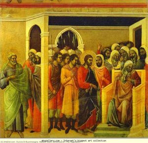 Maestó (back, Central Panel), The Flagellation — Duccio Di Buoninsegna