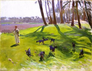 Landscape With Goatherd (also Known As Woman Goatherd) — John Singer Sargent