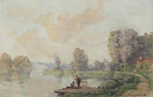 Pêcheurs En Bords De Seine — Gustave Maincent