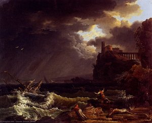 A Shipwreck In A Stormy Sea By The Coast — Claude-joseph Vernet