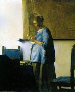 Woman In Blue Reading A Letter, , Rij — Johannes Vermeer