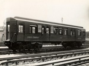 Three-quarter Side View Of Q35-stock Trailer Car No 8058 At Ealing Common Depot — The Topical Press Agency