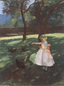 Feeding The Chickens — Károly Ferenczy