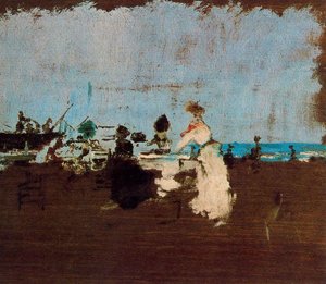 Ladies On The Beach — Ignacio Pinazo Camarlench
